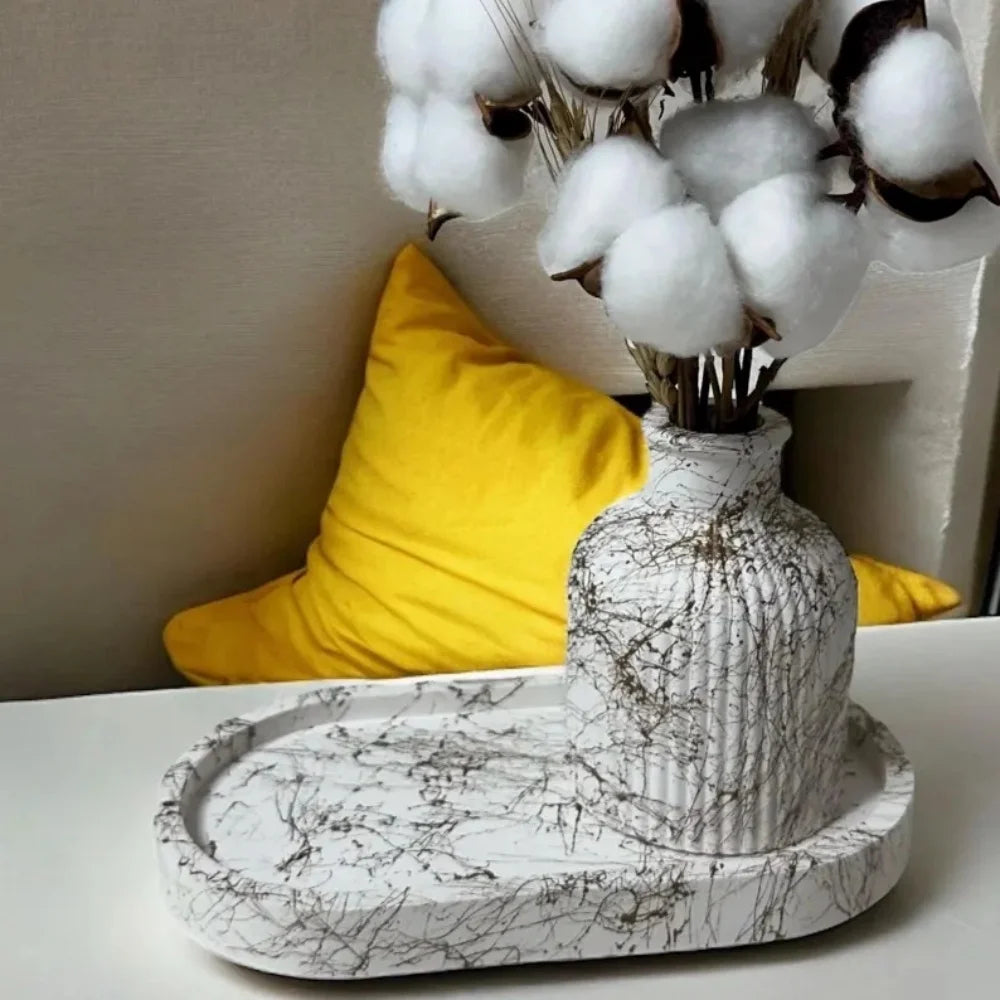 3pcs Silicone Mold Vases, Oval Coasters, 3D Lotus Mold, Storage Box, Candle Mold, European Gypsum Tray Mold