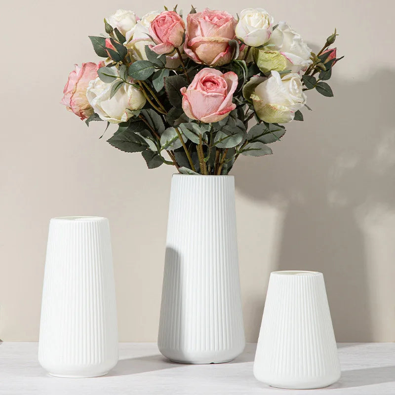 Elegant Nordic Flower Vase Durable Plastic Vase Ornaments, Flower Arrangement, Home Living Room Decoration, Flower Creative Art