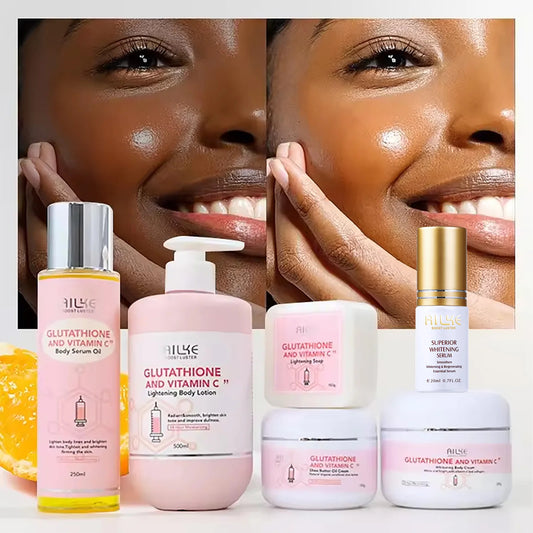 AILKE Glutathion and Vitamin C Whitening Set, Moisturizing, Remove Melanin, Freckles, Black Spots, Chloasma, Clean Skin