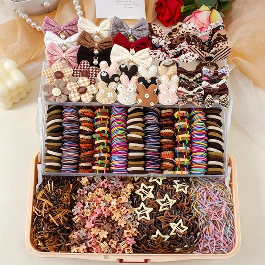 126 Pieces of Random Colors: Leopard-Print, Caramel-Colored Hair Accessories, Suitable for Everyday Cute Girl Hairstyles.
