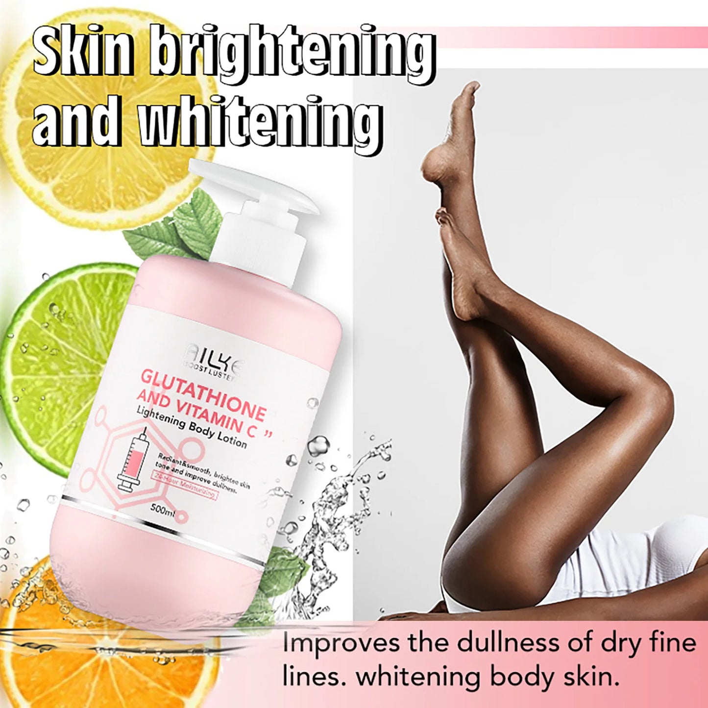 AILKE Glutathion and Vitamin C Whitening Set, Moisturizing, Remove Melanin, Freckles, Black Spots, Chloasma, Clean Skin