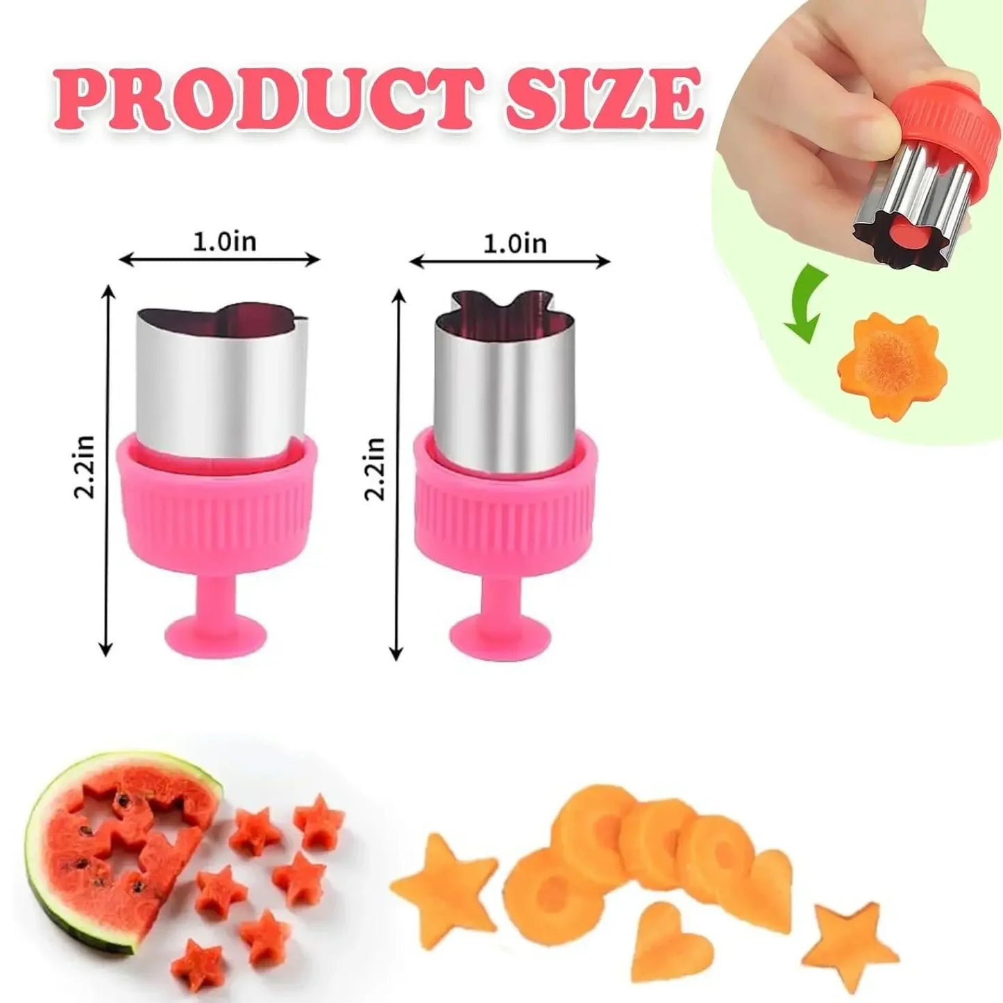 3cs Pressed Fruit Printing Cutting Flower Vegetable Kitchen Embossing Biscuit Cookie Cutting Mold For Kids Lunch Bento Box