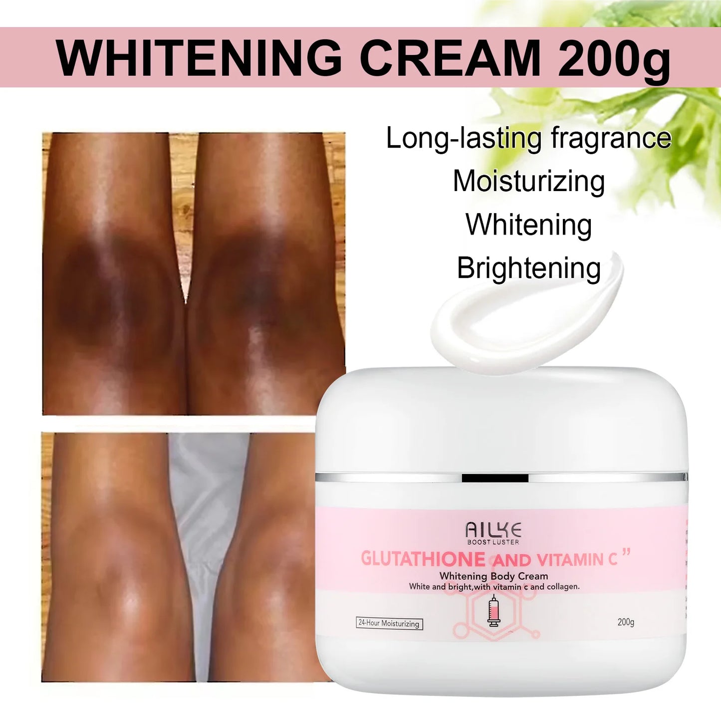AILKE Glutathion and Vitamin C Whitening Set, Moisturizing, Remove Melanin, Freckles, Black Spots, Chloasma, Clean Skin