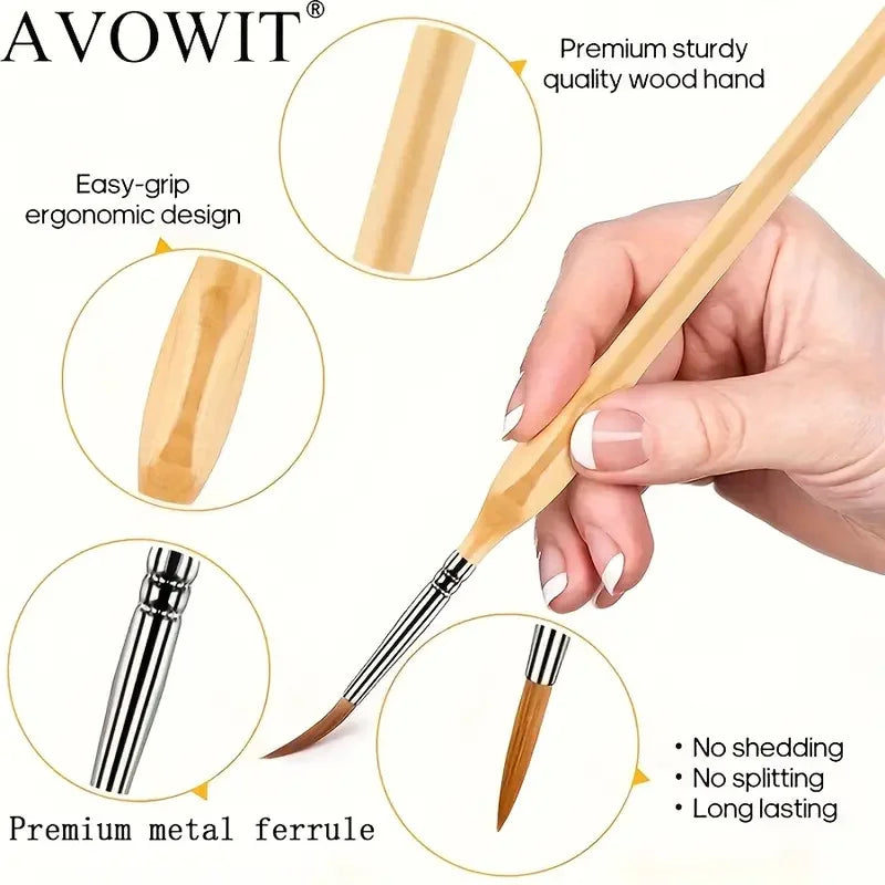 11pcs Detail Brush Set, Triangle Handle Micro Brush, Acrylic Painting Art Brush, Model Oil Painting, Digital Painting Set