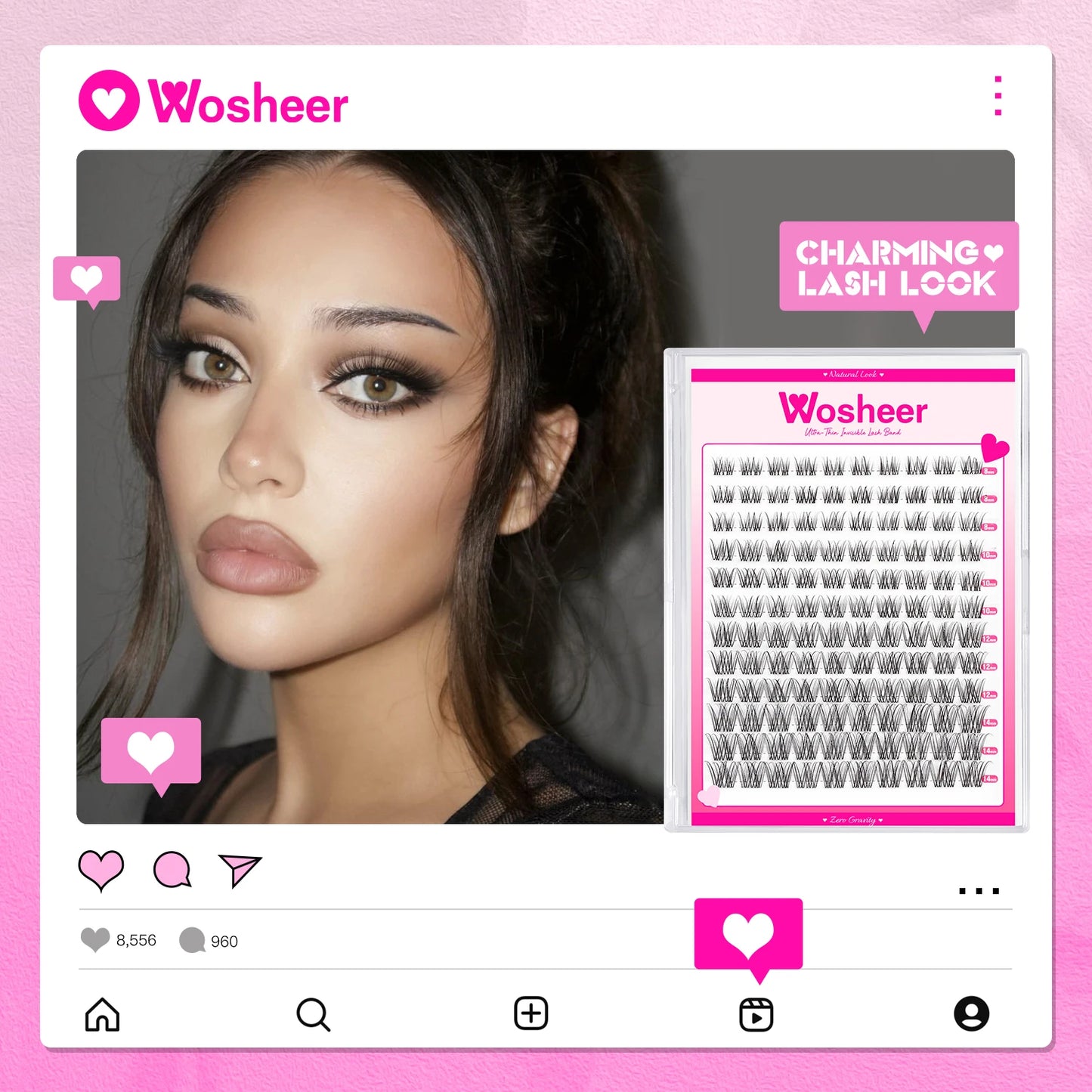 WOSHEER Lash Clusters Wispy Eyelash Clusters Lashes Natural DIY Lash Extension Short Cluster D Curl Individual Lashes Cluster