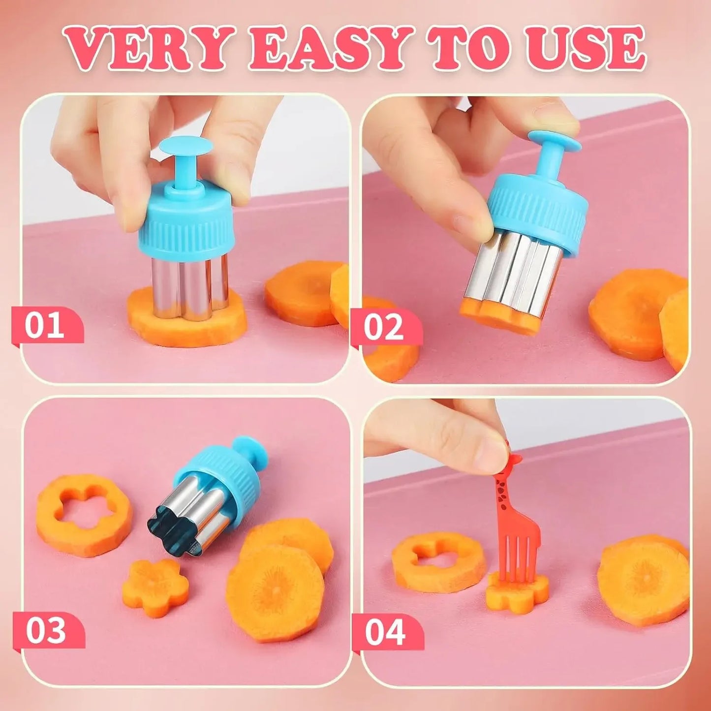 3cs Pressed Fruit Printing Cutting Flower Vegetable Kitchen Embossing Biscuit Cookie Cutting Mold For Kids Lunch Bento Box